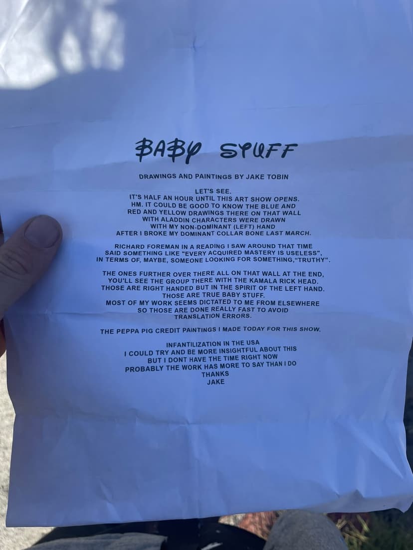 Baby Stuff exhibition text